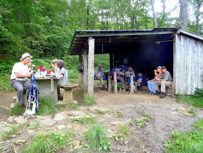 Lunchtime at the Siler Bald Shelter!