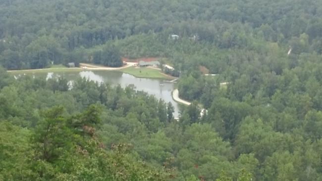 Looking down on Lake Toccoa and Camp Rainey Mountain.