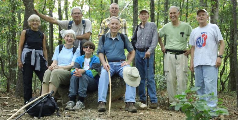 The OFHC gang for today's hike (l-r) Pam Euliss, June Bellamy, Bill Hunt, Donna Presley, Don Preece, John Bellamy, Phil Brownrigg, Dan Ross and Tony Presley.