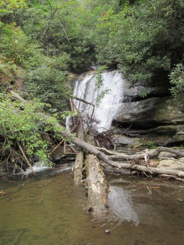 The lower falls.