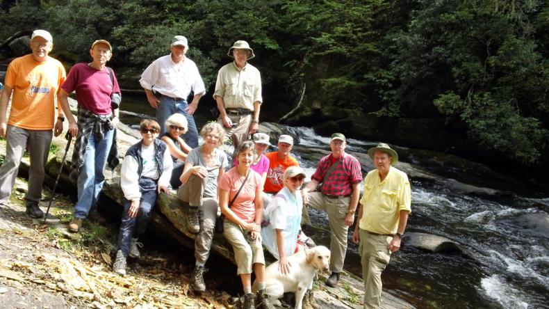 The OFHC gang for today's hike! (l-r) Tony Presley, Phil Brownrigg, Donna Presley, Pam Euliss, Vic Robson, Carole Wintle, Dick Metzgar, Karen Brown, Greta Driggers, Jim Driggers, Lynne Saporito, Don Preece and Pom Sinnock.