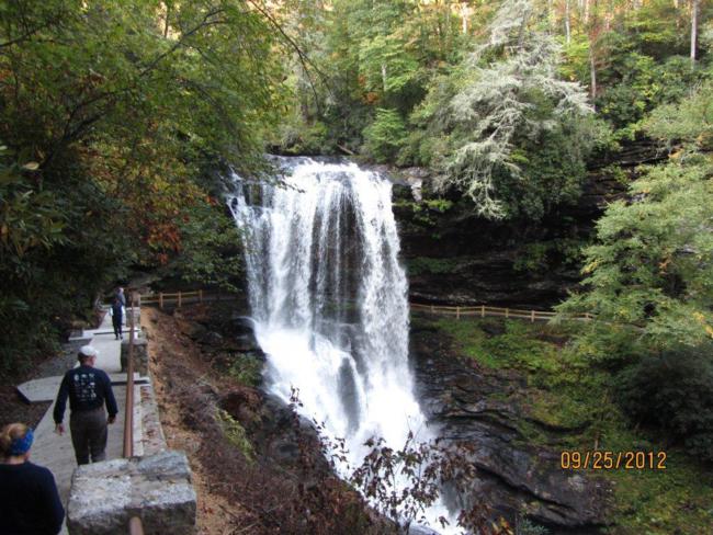 Approaching the falls on the newly renovated trail.
