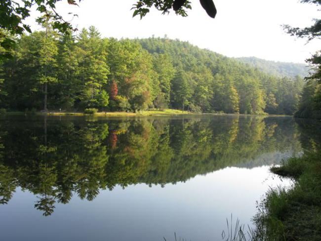 Next, we move down the road to Cliffside Lake Recreation Area and see lots of mirror images!