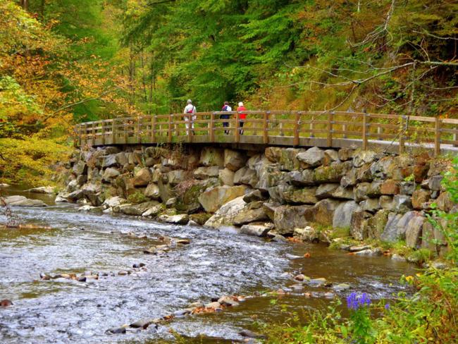 Returning to the park across this beautiful bridge!