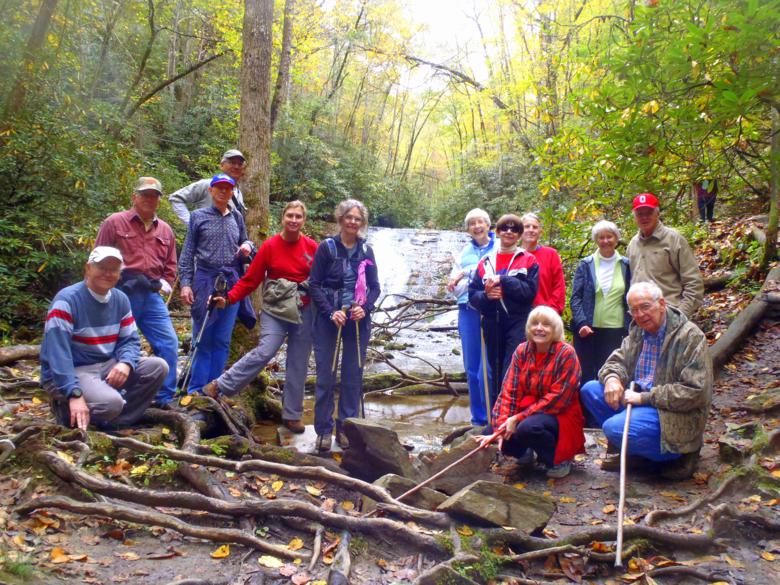 The OFHC gang for today's hike! (l-r) Tony Presley, Vic Robson, Phil Brownrigg, Bill Hunt, Greta Driggers, Carole Wintle, June Bellamy, Donna Presley, John Bellamy, Geri Whitaker, Martha Hunt, David Whitaker and Dave Hinson. Not pictured - Lynne Saporito.