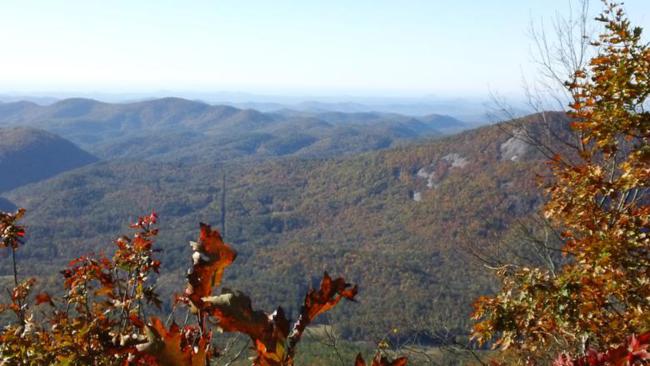 Mountain views all along the cliffs of Whiteside Mt.