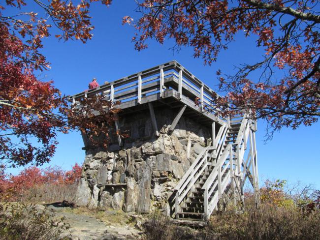 Arriving at the Rabun Bald Tower!