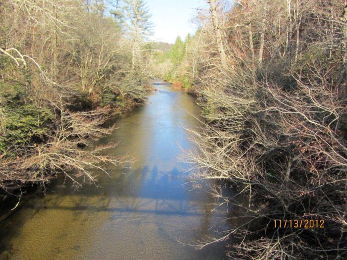 View from the bridge looking up the West Fork.