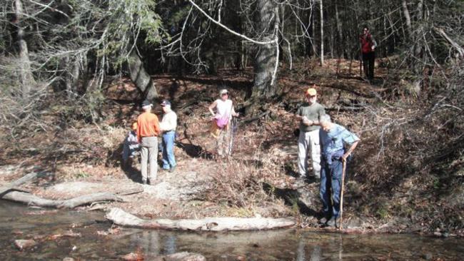 Inspecting the low water level.