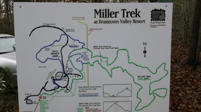 Map at the trailhead shows the trail options.