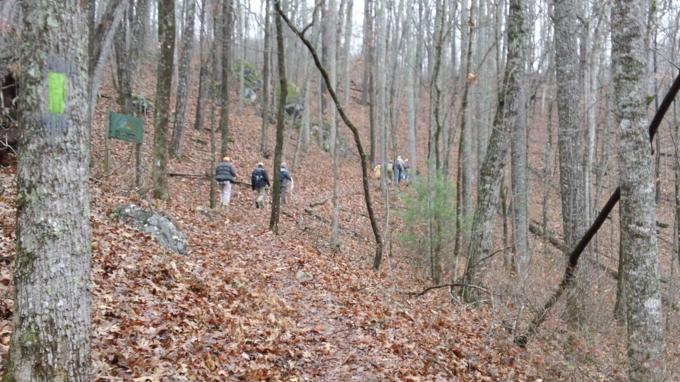 Hiking up the green loop.