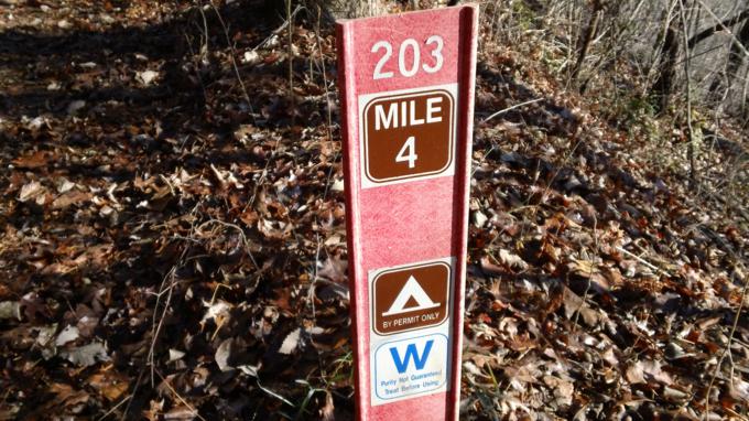 The trail is very well-marked and even has mile markers!