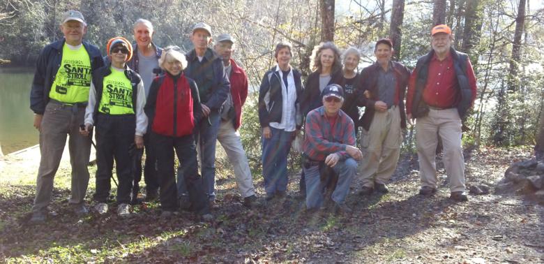 The OFHC gang for today's hike! (l-r) Tony Presley, Donna Presley, Dan Ross, Pam Euliss, Phil Brownrigg, Bill Hunt, Karen Brown, Carole Wintle, Vic Robson, Jeanne O'Connor, Bruce O'Connor and Bob Magee.
