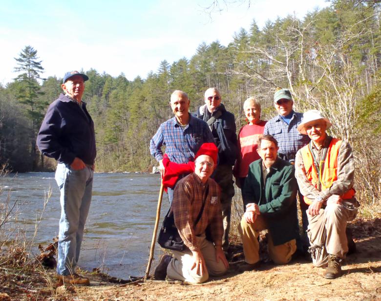 The OFHC gang for today's hike! (l-r)Phil Brownrigg, Dan Ross, Dave Hinson, Don Preece, Jeanne O'Connor, Bruce O'Connor, Vic Robson and Dick Metzgar.