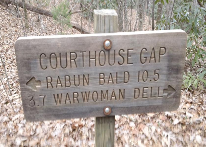 The marker at Courthouse Gap.