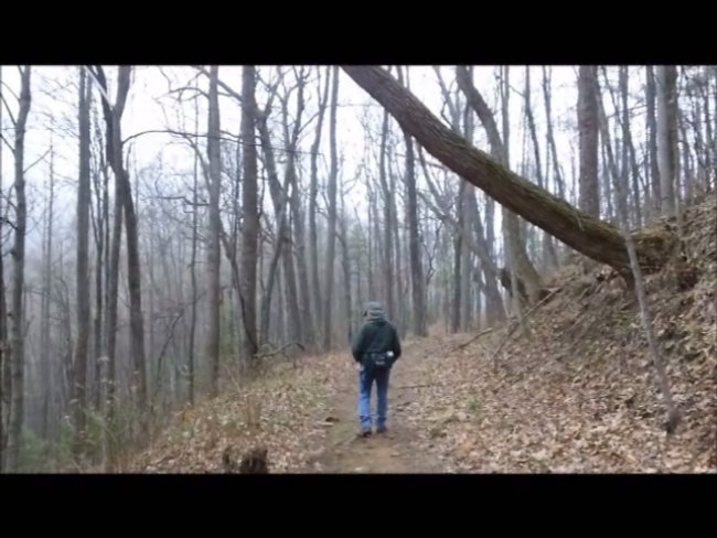 We move down the road about a quarter mile to the Coosa Backcountry Trail.