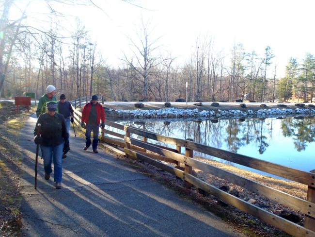 The trail starts out by Fish Pond #1