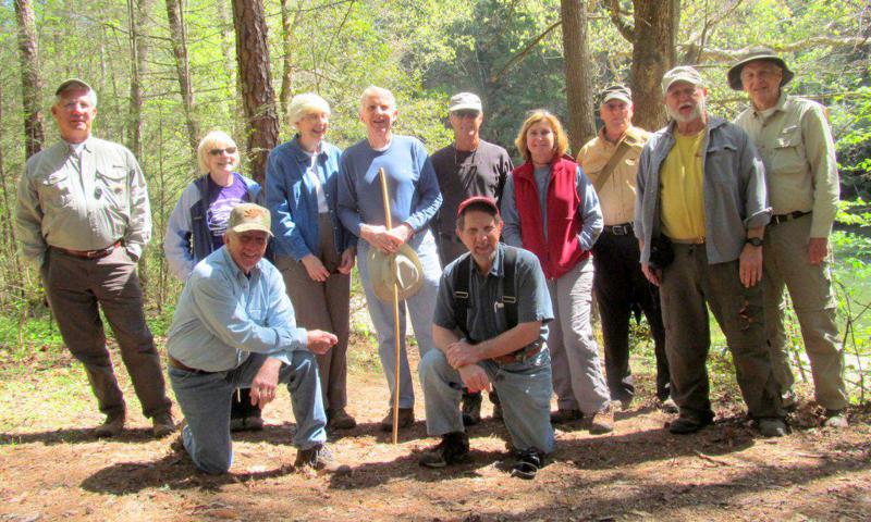 The OFHC gang for today's hike. (l-r) Bill Hunt, Geri Whitaker, Vic Robson, June Bellamy, John Bellamy, Bruce O'Connor, Jim Driggers, Greta Driggers, Don Preece, Bob Magee and Dick Metzgar.