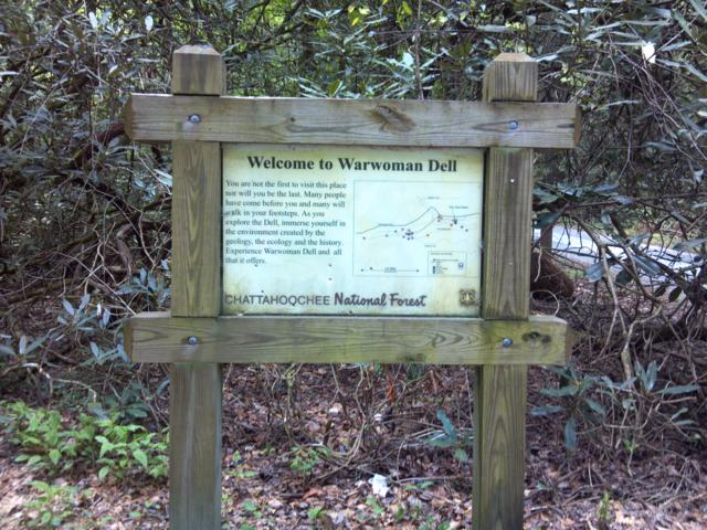 Sign at the parking area.