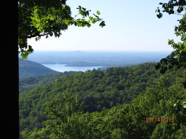 As we hike to the falls, we get this nice view of the Bad Creek Project Lake..