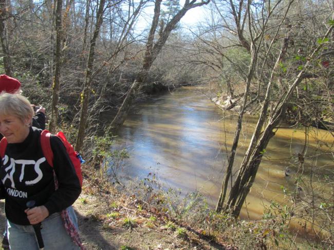 The Broad River was full and stained from recent rains.