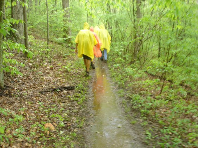 We encountered a rain shower on the way back!