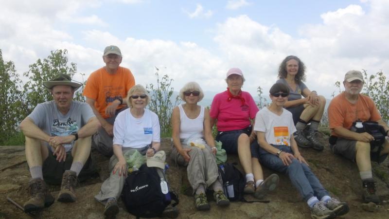 The rest of the OFHC gang for today's hike - (l-r) Pom Sinnock, Tony Presley, Geri Whitaker, Pam Euliss, Jeanne O'Connor, Donna Presley, Carole Wintle and Bob Magee.