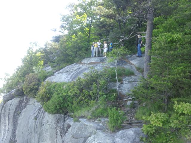 The rock cliffs are massive.
