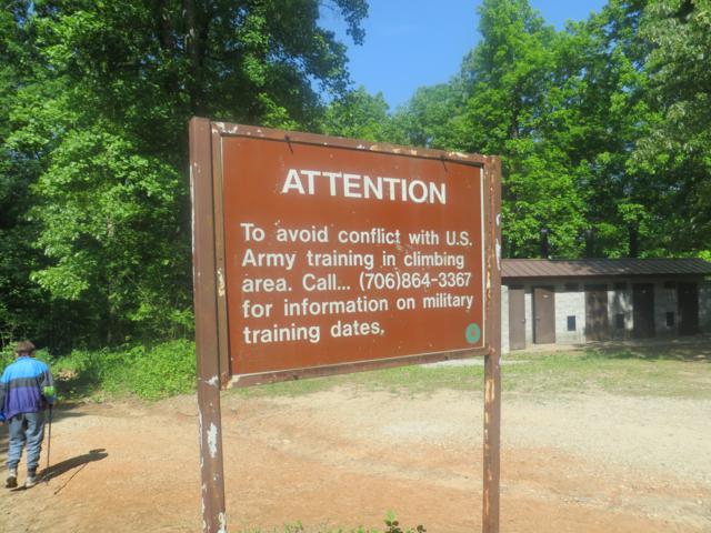 This sign is located at the Army training campsite.