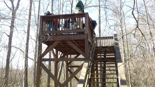 We enjoy the views from the observation deck.