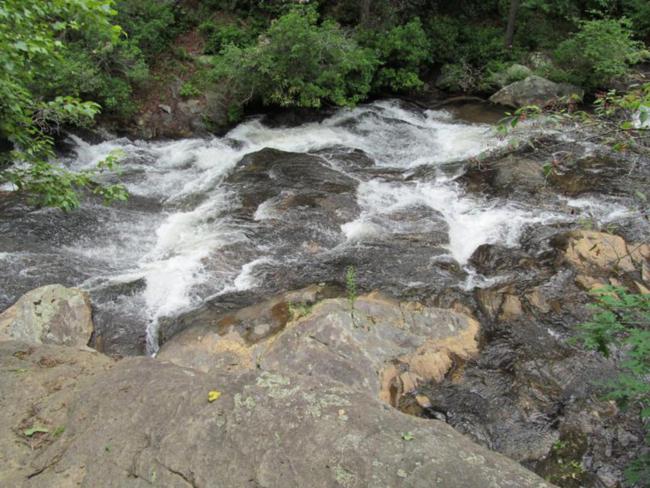 Some parts of Panther Creek are noisy with rapids.