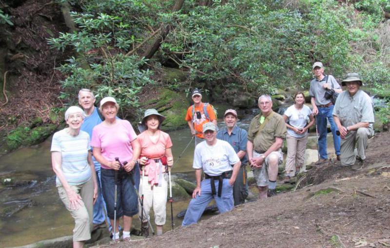 The OFHC gang for today's hike - (l-r) June Bellamy, John Bellamy, Jeanne O'Connor, Karen Brown, Jim Driggers, Vic Robson, Bruce O'Connor, Don Preece, Greta Driggers, Phil Brownrigg and Dick Metzgar.