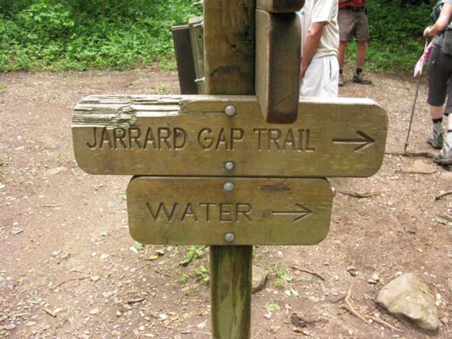 Sign on the A.T. pointing to our final leg of the hike back to Lake Winfield Scott..