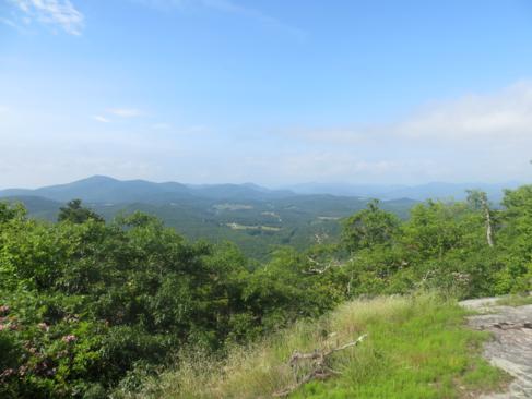 As we get closer to the summit, we get nice views (Rabun Bald).!