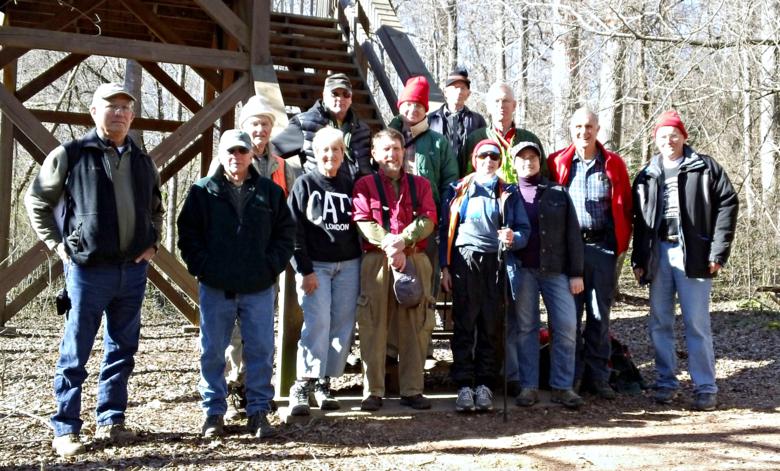 The OFHC gang for today's hike! (l-r)Bill Hunt, Vic Robson, Dick Metzgar, Jeanne O'Connor, Don Preece, Bruce O'Connor, Dave Hinson, Phil Brownrigg, Donna Presley, Dave Norton, Mary Lu Norton, Dan Ross and Tony Presley.