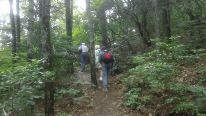 Starting up the long uphill climb!