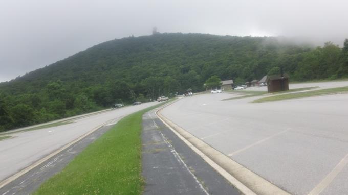 After hiking up and over the mountain, we have this view as we enter the Brasstown Bald Parking lot!