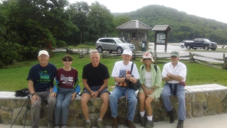 The OFHC gang for today's hike - (l-r) Tony Presley, Donna Presley, Stephen Gales, Phil Brownrigg, Pam Euliss and Vic Robson.