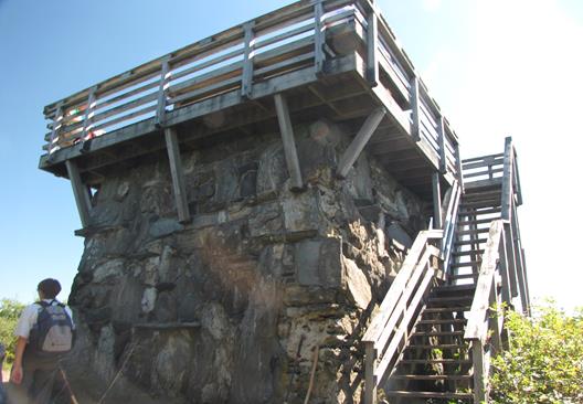 The old fire tower built in the 1930's was conveted into a nice observation deck.
