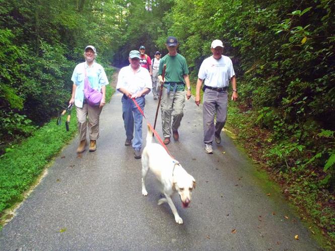 The Shortline Trail is asphalt and it follows the old Tallulah Falls Railroad bed.