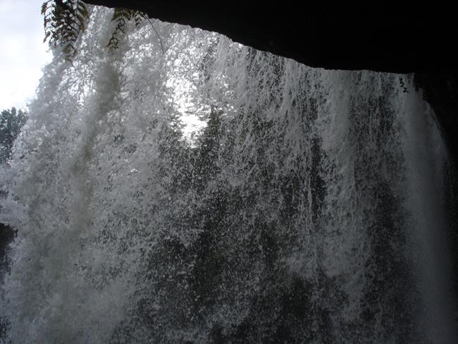 We get this view as we walk behind the falls!