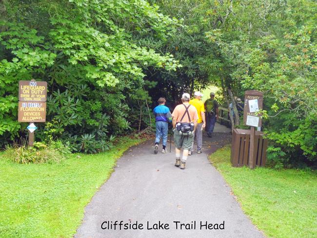 Next, we drive down the road a short distance to the Cliffside Lake Recreation Area.