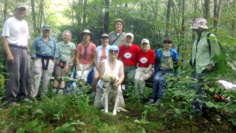 The OFHC gang for today's hike. (l-r)Tony Presley, Vic Robson, Carole Wintle, Karen Brown, Jeanne O'Connor, Lynne Saporito & "Angus", Dave Hinson, Wayne Barrios, Geri Whitaker, Donna Presley and Pam Euliss.
