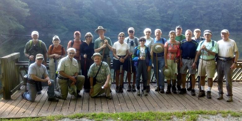 The OFHC gang for today's hike. (l-r) Wayne Barrios, Vic Robson, Geri Whitaker, Dick Metzgar, Mark Heymann,Annette Heymann, Dave Hinson, Marvin Tabor, Greta Driggers, Jim Driggers, Donna Presley, June Bellamy, John Bellamy, Karen Brown, Don Preece, Stephen Gales, Phil Brownrigg, Dell Keheley and Tony Presley.