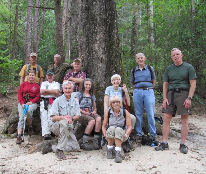 The OFHC gang for today's hike. (l-r) Greta Driggers, Jim Driggers, Vic Robson, Don Preece, Dick Metzgar, Dave Hinson, Carole Wintle, Pam Euliss, June Bellamy, John Bellamy and Stephen Gales .
