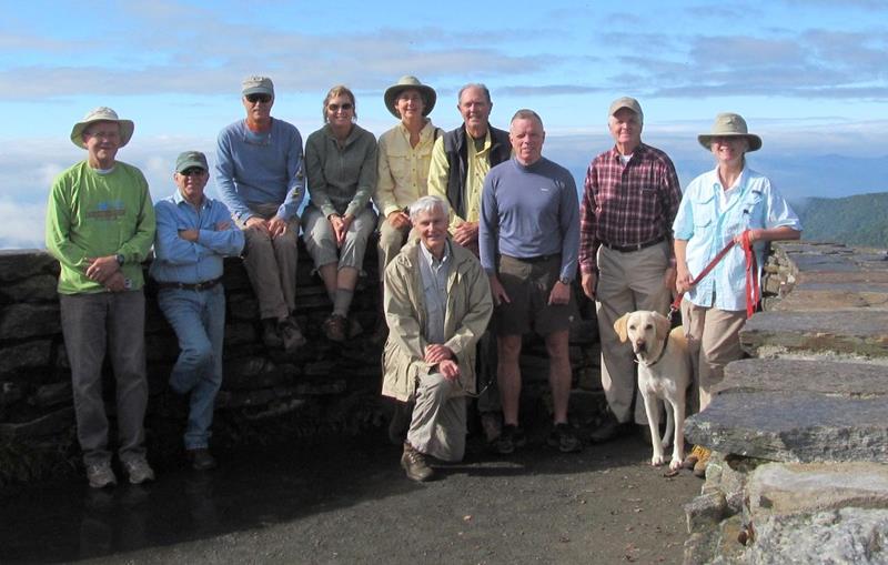 The OFHC gang for today's hike. (l-r) Tony Presley, Vic Robson, Jim Driggers, Greta Driggers, Karen Brown, Dick Metzgar, Pom Sinnock, Stephen Gales and Dave Hinson.