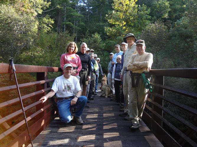 Our group on the footbridge over the West Fork.