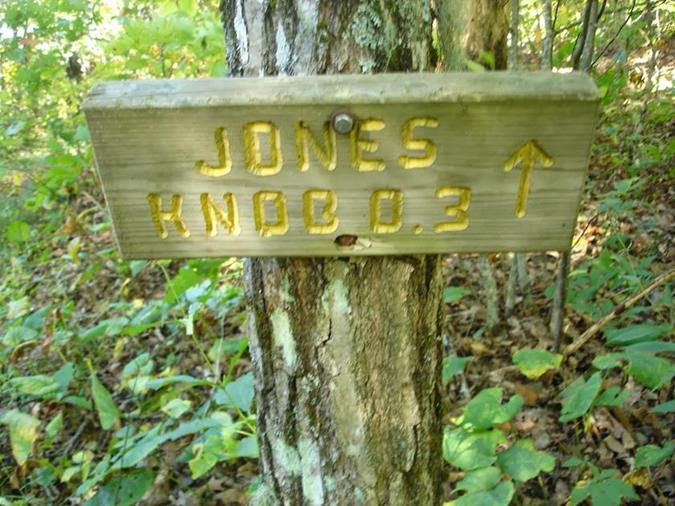 Early into the hike, we take this side trail up to spectacular Jones Knob.