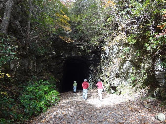Entering the tunnel.