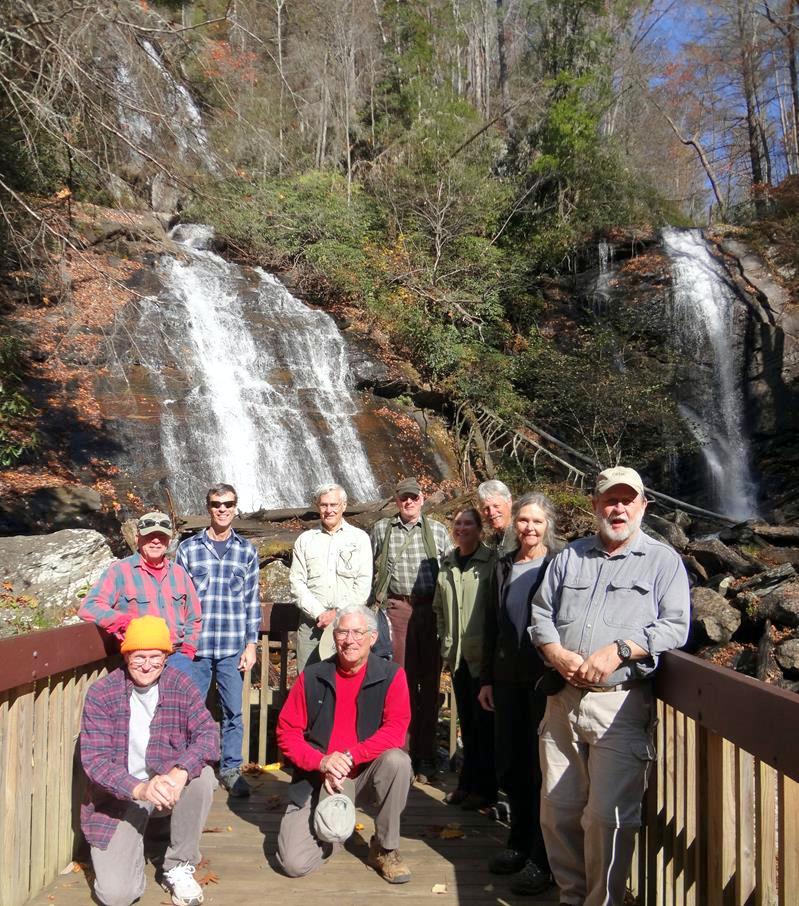 The OFHC gang for today's hike. (l-r) Tony Presley, Vic Robson, Gerald Richardson, Dick Metzgar, Bill Hunt, Don Preece, Greta Driggers, Jim Driggers, Carole Wintle and Bob Magee.